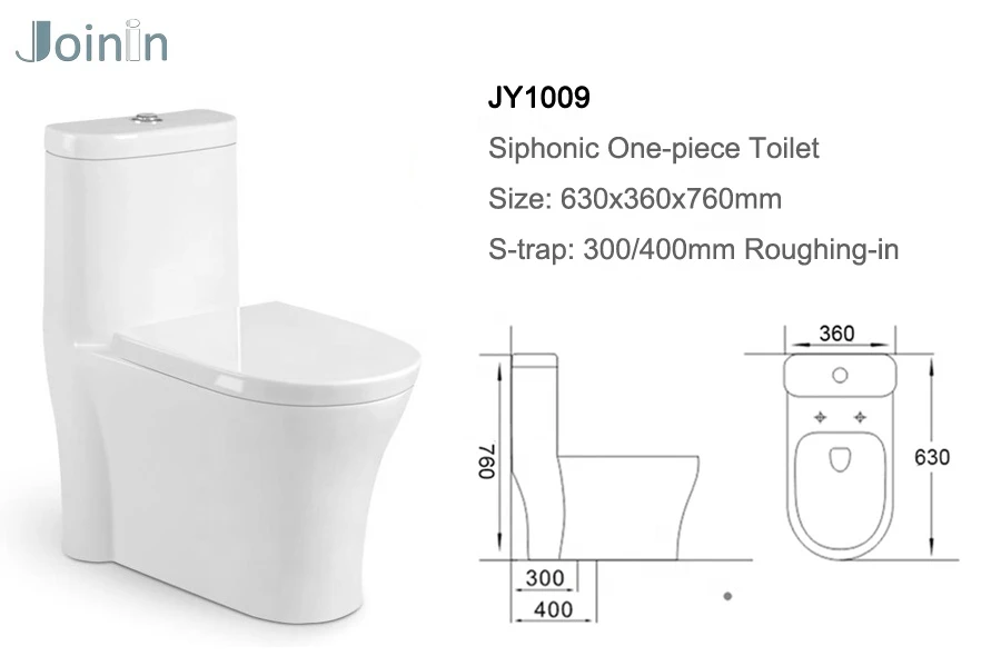 JOININ chaozhou Modern design Bathroom Ceramic siphonic one Piece  toilet JY1009