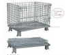 JS Folding storage cage, Warehouse stackable steel cage
