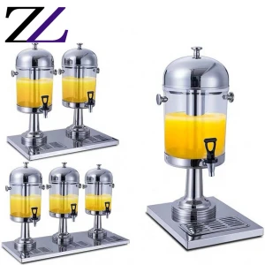 Juicer drinking beverage fruit dispenser machine buffet one tank two tank chilled 3 compartment multi drink dispenser with ice