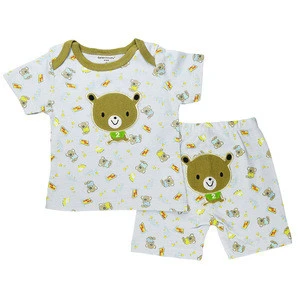 kid clothes 100% cotton children clothing set,Spring kids clothing child tshirt short trousers