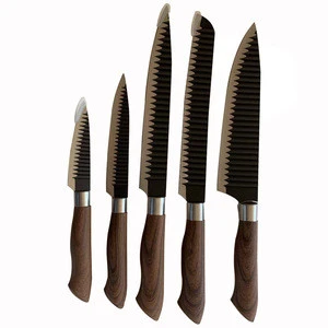 Kitchen cutlery 5pcs 5cr15 stainless steel blade rosewood handle kitchen knife set