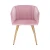 Import Kitchen Side armrest Pink Velvet dining room chair with golden metal legs from China