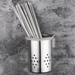 Kitchen Stainless Steel Wall Mount Utensil Flatware Hanging Organizer Chopstick and Spoon Holder
