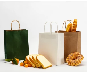 Kraft paper bags, handbag custom milk tea take away paper bag, clothing store carry paper bag, gift paper bags