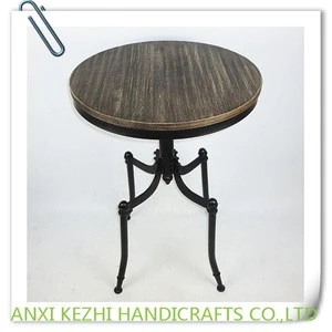 KZ140063 Ancient iron cafe bar stool round metal wood table