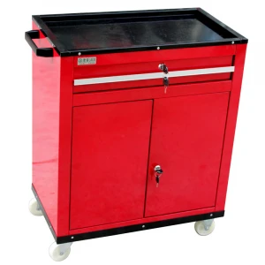 LAOA high quality thick iron with drawer heavy duty workshop garage tool trolley cart with double doors and locks