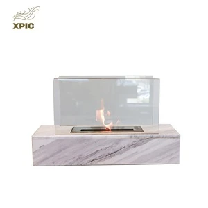 Large Outdoor Rectangular Smokeless Indoor Marble Fire Glass Pit