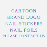 Laser colorful big name and  famous brand nail art sticker