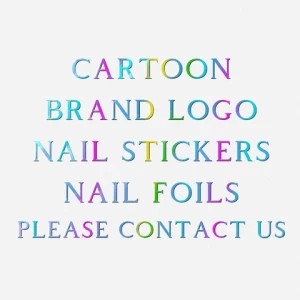 Laser colorful big name and  famous brand nail art sticker