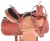 Import Leather Western Barrel Racing Horse Saddle Tack with Matching, Headstall, Breast Collar, Reins D29(Size 14"-18") from India