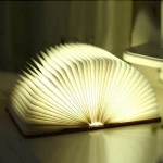Led Mini Wooden Folding Rechargeable Book Light / Led Desk Table book shaped lamp