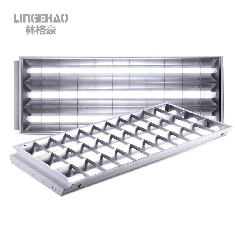LINGEHAO etl dlc office Recessed led panel light school ceiling grille lighting fixture classroom led troffer light