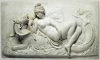 Living Decoration Marble Carving Dragon And Nude Women Relief Wall Art Sculpture