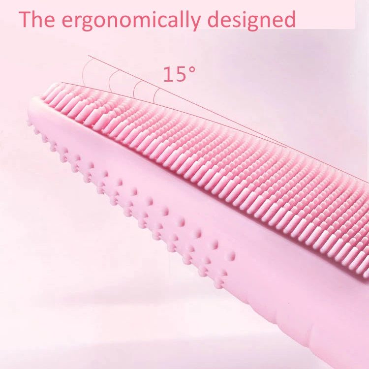 Logo branded electric vibrating pink face pores cleanser face brush facial clean device