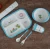 Import lovely cartoon unbreakable eco- friendly 5 pieces bamboo fiber kids dinner plate set from China