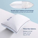 Luxury Bedding Set Fluffy Soft Pure White Goose Feather down Polyester Bed Pillow White Goose down Pillow
