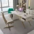 Import Luxury Design Marble Home Office Desk Set Gold Stainless Steel Computer Table Working Desk Adjust Table from China
