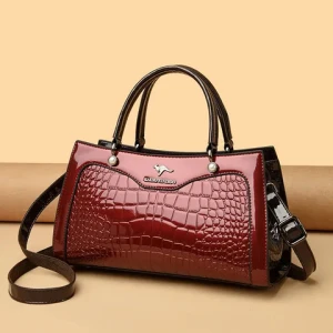 Luxury Designer High Quality Crocodile Stripe Paint Leather Crossbody Shoulder Bag For Women High Capacity Womens Handbag