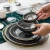 Import Luxury Gold Inlay Glass Dinner Plate Salad Bowl Serving Plate Cake Plate Glass Snack Dish Dessert Dish from China