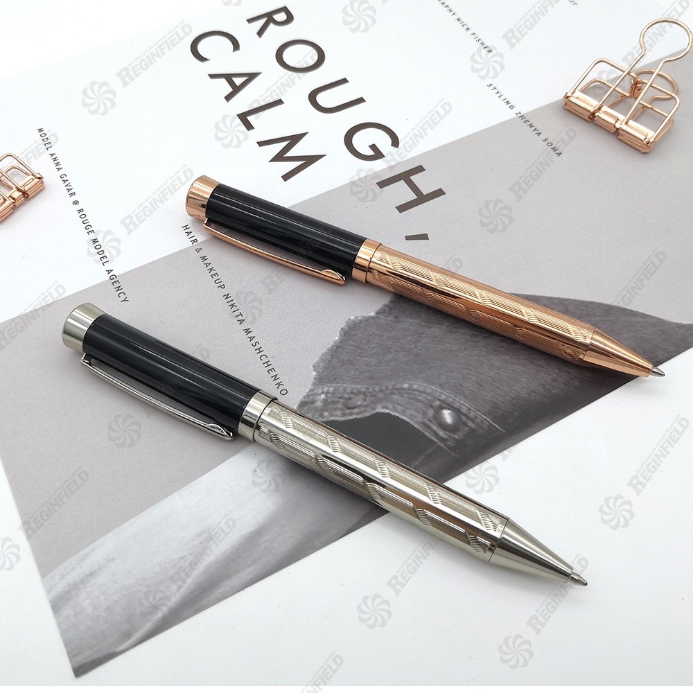 Luxury high quality etching Metal ball pen with pen box set business gift set