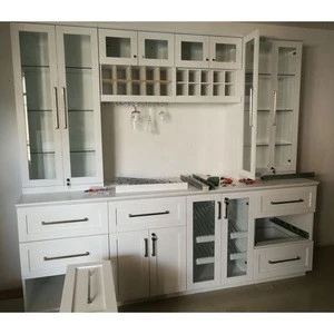 Luxury Home Bar Furniture Living Room Glass Wine Cabinet Door Decorative Wood Cabinet