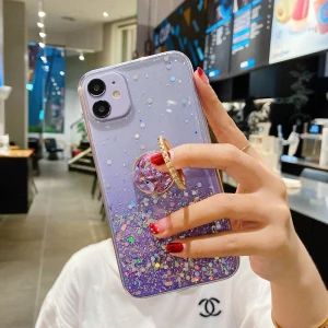 luxury phone case for iphone 11 glitter bling diamond phone case with ring stand for iphone 11 pro max protective case cover