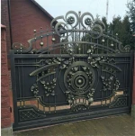 luxury wrought iron double gate metal antique steel  gate