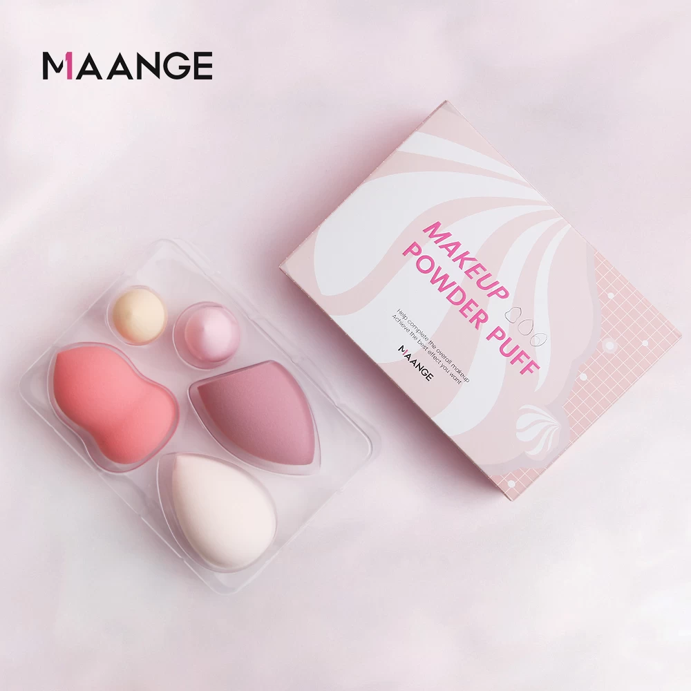 Maange Factory Low Moq Custom Logo Sponge Puff Packaging Private Label Beauty Sponge Blender