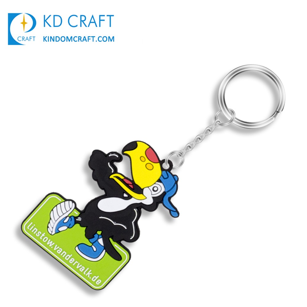 Made in china personalized custom shape eco-friendly soft PVC rubber 3d toy cartoon cute animal keychain for promotion