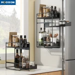 Magnetic Fridge Organizer Paper Towel Holder Kitchen Rack Rust Proof Spice Jars Rack