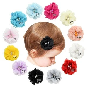 manufacturer  made 5 cm hand sewing pearl water drill chiffon fabric diy childrens headwear hairpin