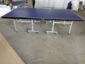 MDF Single folding high quality movable table tennis table, indoor table tennis table,pingpang table