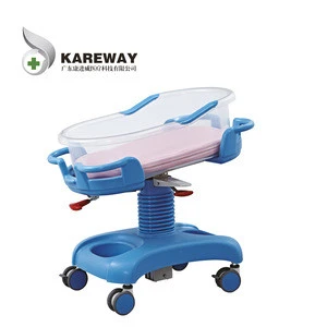 Medical Furniture Mobile Infant Abs Plastic Children Bassinet Baby Cot Hospital Baby Cart Adjustable New Born Baby Cart