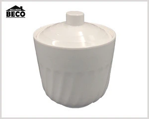 Melamine Restaurant Tableware White Soup Tureen Jar with Stock