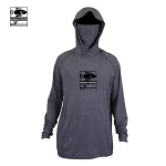 Men's  Custom Logo fishing shirt uv protection hood with pull up sun mask  long sleeve Fishing Shirt
