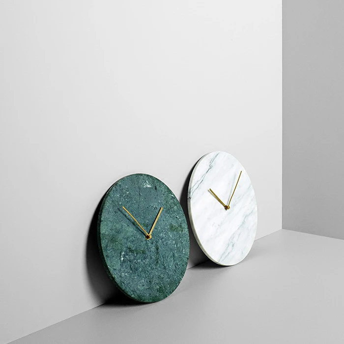 Minimalist Creative Living Room Clock Stylish Marble Home Decorative Mute Clock Light Luxury Wall-mounted Clock for Home Decor