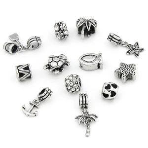 Mix Designs Silver DIY Jewelry Handmade Alloy Metal Jewelry Bead Factory PCR0001