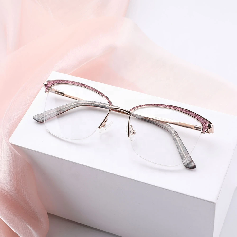 ML6093 Latest Designer Women Eyewear Trendy Spectacle Metal Stainless Steel Optical Eyeglasses Frame