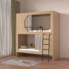 Modern Design Economy Hostel Bunk Bed 2 Layers Dormitory Metal Bed Factory Sale for Hotels and Hostels Wood Material