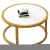 Import Modern Furniture Style Coffee Tea Table Leisure Table Center Table with Golden Metal Frame from China
