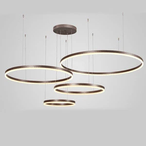 Modern  luxury big led round gold acrylic chandeliers pendant lights