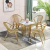 Modern minimalist stainless steel dining chair small apartment home balcony dining chair Nordic leisure summer cool chair