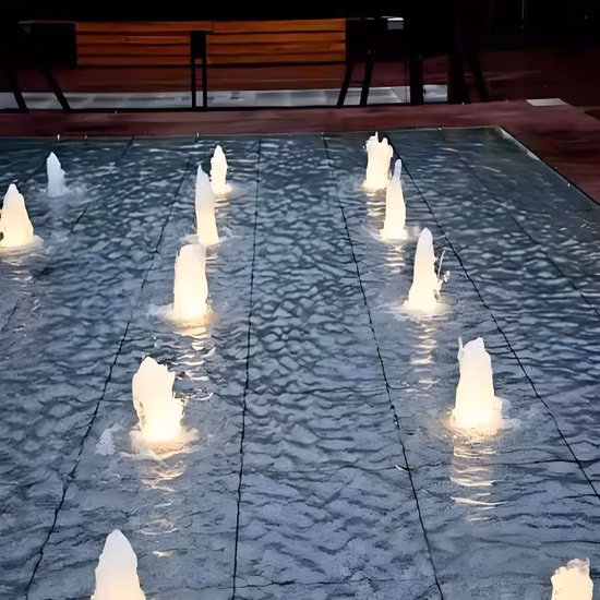 Modern Outdoor Decorative Large Project Show Music Dancing Foam Water Fountain with Lights