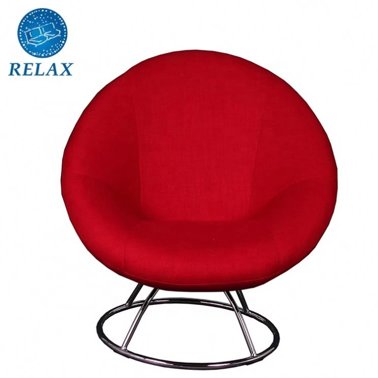 Modern Sturdy Chrome Metal Base Round Back Chair Leisure Bedroom Chair