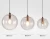 Import Modern style  transparent single bubble glass round pendant lights gold/black/rose from China