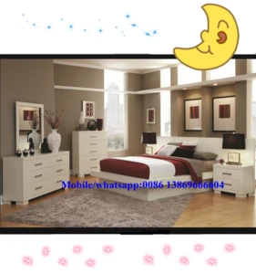 Modern wooden high glossy MDF bedroom furniture sets
