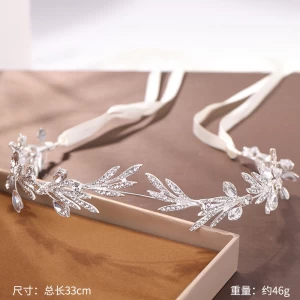 Morili rhinestone Bridal Hair Jewelry Tiara and Crown Wedding Hair Accessories Big Top Leaf Fashion for Women Queen white MTB5