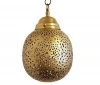 Moroccan style round pierced brass lantern