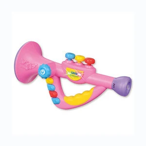 Multi-function cartoon plastic electric musical instrument toy trumpets for kids