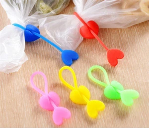Multi-functional bag clips plastic clamp silicone heart shape